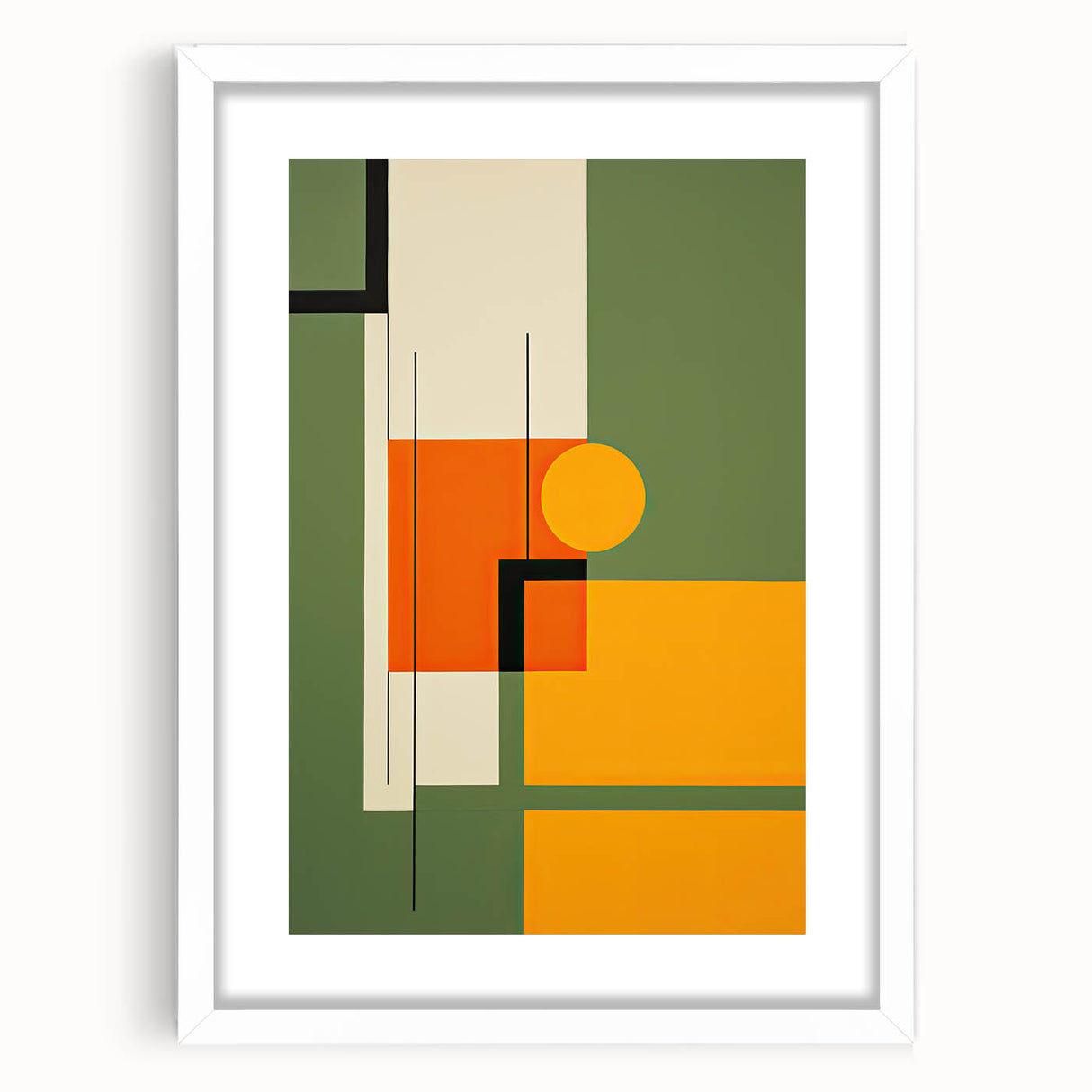 Canvas Art for Dining Area – Geometric Framed Wall Decor
