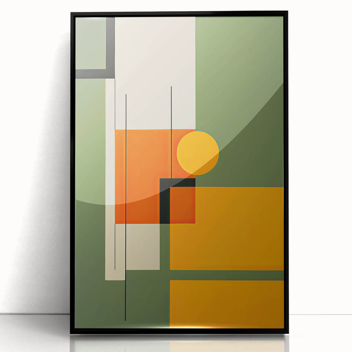 Canvas Art for Dining Area – Geometric Framed Wall Decor