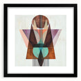Geometric Abstract Living Room Wall Art – Brown & Peach Canvas