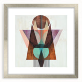 Geometric Abstract Living Room Wall Art – Brown & Peach Canvas