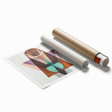 Geometric Abstract Living Room Wall Art – Brown & Peach Canvas