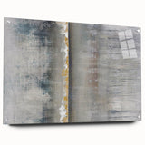 Abstract landscape wall art displayed in a side view, highlighting vibrant colors and acrylic glass finish, secured with decorative pins for an elegant presentation.