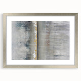 Abstract landscape wall art framed with a silver mat, showcasing vibrant colors and a modern design, perfect for enhancing contemporary home decor.