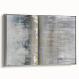 Framed abstract landscape wall art in silver, showcasing vibrant colors and fluid shapes, ideal for modern home decor. Perfect for adding elegance and style to any room.