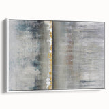 Framed abstract landscape wall art in white, showcasing vibrant colors and dynamic shapes, ideal for modern home decor and enhancing living spaces.