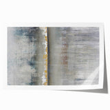 Abstract landscape wall art print showcasing vibrant blues and greens, featuring a textured design that evokes natural scenery, rolled and ready for framing.