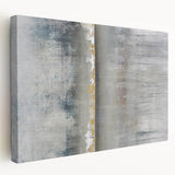 Abstract landscape wall art on stretched canvas showcasing vibrant colors and bold brush strokes, ideal for modern home decor in a serene setting.