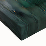 Contemporary Abstract Canvas – Deep Emerald Gold Accent Wall Art