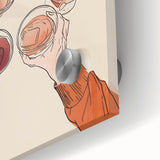 Large abstract wall art in mid-century modernist style, featuring vibrant colors on acrylic glass.