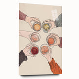 Large abstract wall art on acrylic glass, featuring swirling blue and gray patterns, ideal for bedroom or dining room decor.