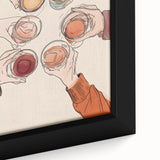 Extra large black wall art featuring colorful, textured food and drink imagery on a framed canvas.