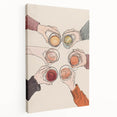 Large canvas print of assorted fruits and beverages in a realistic style, using bright and natural colors.