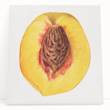 Black and white stretched canvas featuring an assortment of fruits, ideal for kitchen wall art.