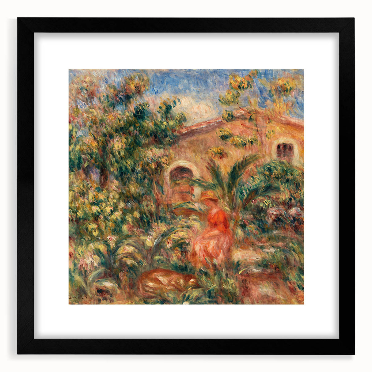 Farmhouse by Renoir: Idyllic Impressionist Garden Scene Wall Art