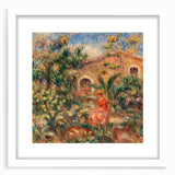 Farmhouse by Renoir: Idyllic Impressionist Garden Scene Wall Art
