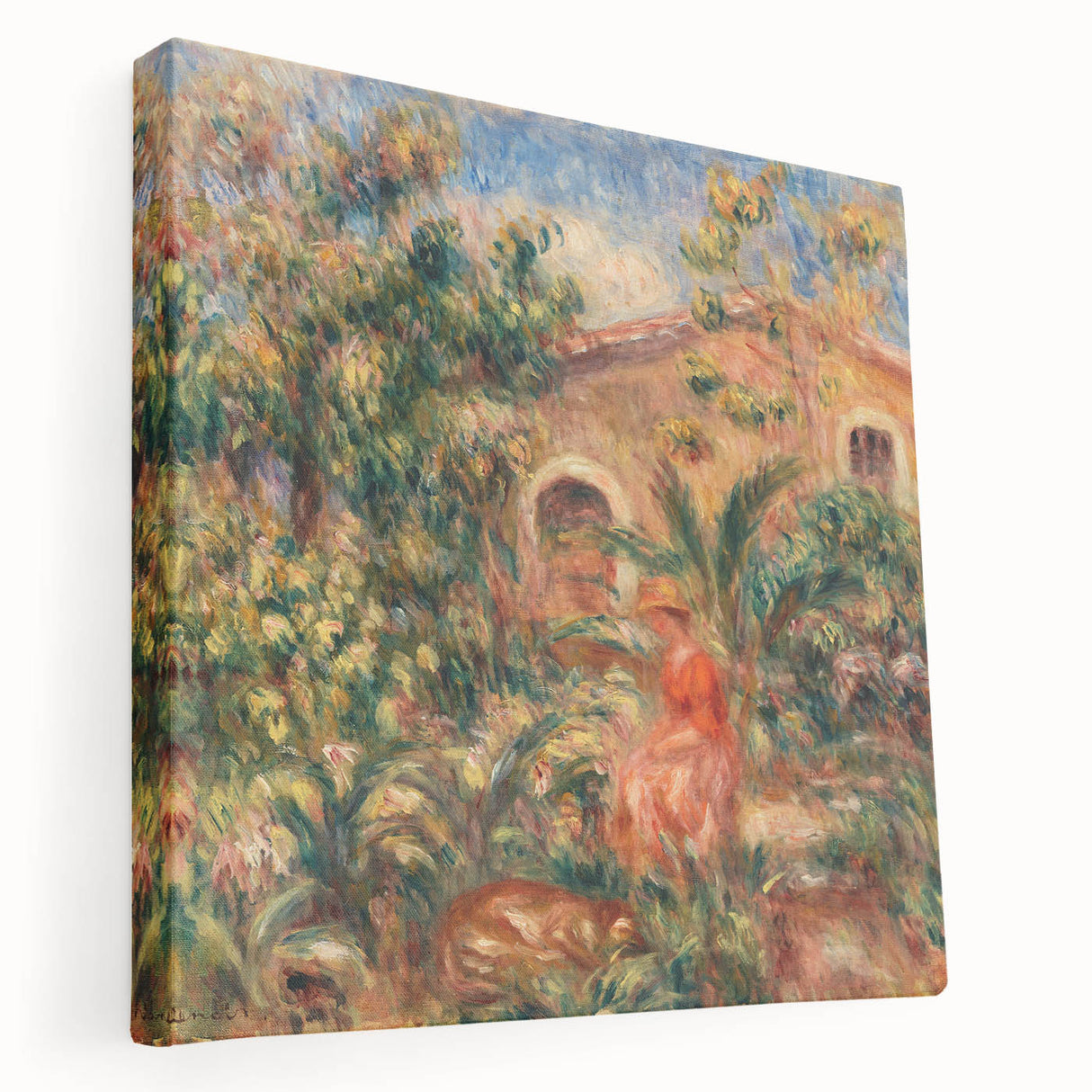 Farmhouse by Renoir: Idyllic Impressionist Garden Scene Wall Art