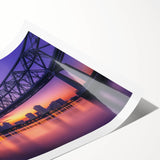 Landscape bridge rolled print showcasing a stunning view of a serene river and lush greenery, expertly crafted on high-quality canvas, perfect for home decor.