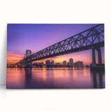 Landscape canvas art showcasing a serene bridge scene, with vibrant colors and fine details, perfect for home decor or gallery display. This stretched canvas adds a tranquil touch to any space.