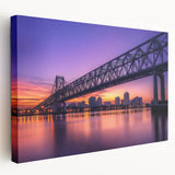 Landscape canvas artwork showcasing a vibrant bridge scene with lush greenery and a serene river, presented in a side view to highlight depth and detail. Ideal for enhancing home decor with nature-inspired themes.