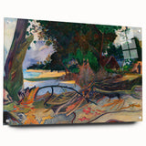 Tropical Landscape Wall Art - Modern Decor with Hibiscus Tree Scene