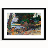 Tropical Landscape Wall Art - Modern Decor with Hibiscus Tree Scene