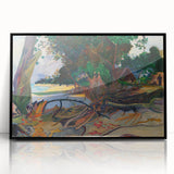 Tropical Landscape Wall Art - Modern Decor with Hibiscus Tree Scene