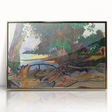 Tropical Landscape Wall Art - Modern Decor with Hibiscus Tree Scene