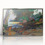 Tropical Landscape Wall Art - Modern Decor with Hibiscus Tree Scene