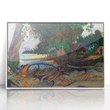 Tropical Landscape Wall Art - Modern Decor with Hibiscus Tree Scene