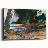 Tropical Landscape Wall Art - Modern Decor with Hibiscus Tree Scene