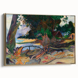 Tropical Landscape Wall Art - Modern Decor with Hibiscus Tree Scene