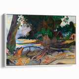 Tropical Landscape Wall Art - Modern Decor with Hibiscus Tree Scene