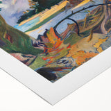 Tropical Landscape Wall Art - Modern Decor with Hibiscus Tree Scene