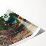 Tropical Landscape Wall Art - Modern Decor with Hibiscus Tree Scene