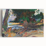 Tropical Landscape Wall Art - Modern Decor with Hibiscus Tree Scene