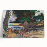 Tropical Landscape Wall Art - Modern Decor with Hibiscus Tree Scene