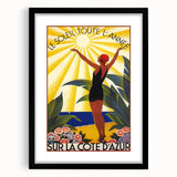 Retro Côte d'Azur Poster – Vintage French Riviera Art