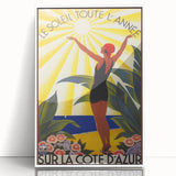 Retro Côte d'Azur Poster – Vintage French Riviera Art