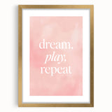 Dream Play Repeat Nursery Wall Art – Kids Room & Baby Decor