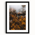 Extra large abstract art print featuring textured, colorful autumn-themed imagery on a black framed canvas.