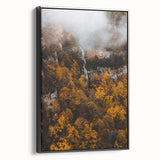 Black and white landscape art painting on framed canvas depicting a vintage autumn scene, ideal for bedroom decor.