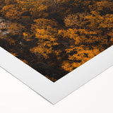 Art deco poster featuring an autumnal scene with orange and brown hues on rolled canvas, suitable for dining room decor.
