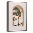 Black and white landscape art painting of summer season on framed canvas, suitable for bedroom decor.