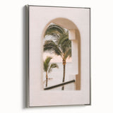Framed canvas featuring a vintage-style landscape art painting with vibrant summer colors, ideal for living room decor.
