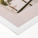 Art deco poster featuring a stylized summer scene in soft pastel colors on rolled canvas, suitable for dining room decor.