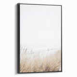 Black and white vintage poster art on framed canvas, featuring a serene landscape, ideal for bedroom decor.