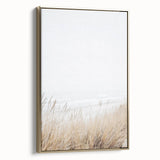 Framed canvas depicting a summer landscape in muted gold and black tones, ideal for bedroom wall art.
