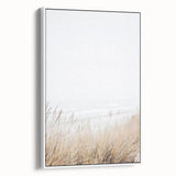 Vintage poster art depicting a colorful summer scene on an extra large white-framed canvas, ideal for living room decor.