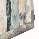 Abstract figurative acrylic artwork displayed on glass, showcasing vibrant colors and intricate details in a close-up view, perfect for modern decor and artistic expression.