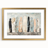 Abstract figurative art frame in gold, showcasing a modern design with a matte finish, ideal for enhancing contemporary home decor. Perfect for art enthusiasts.